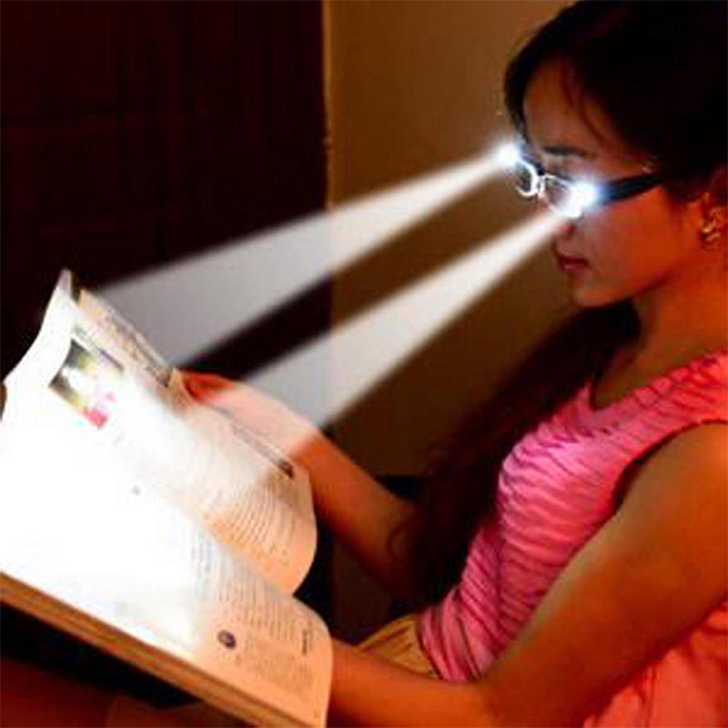 유니섹스 멀티 강도 독서용 안경, LED 돋보기 라이트 업 안경